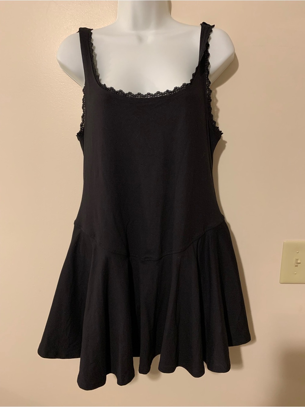 wild fable Black Mini Dress with short underneath and Lace Trim